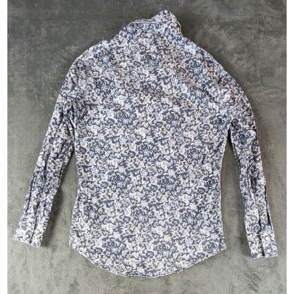 Rock-N-Roll Cowboy Mens Western Pearl Snap Large Blue Paisley‎  2 Pocket - Picture 3 of 10